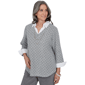Petite Alfred Dunner Vail Diamond Texture Two in One Blouse - image 3