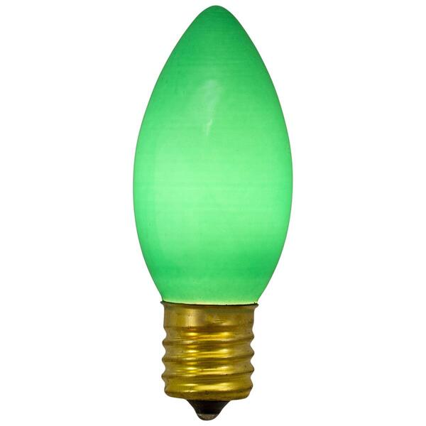 Northlight Seasonal C9 Green Opaque Replacement Bulbs - Pack of 4 - image 
