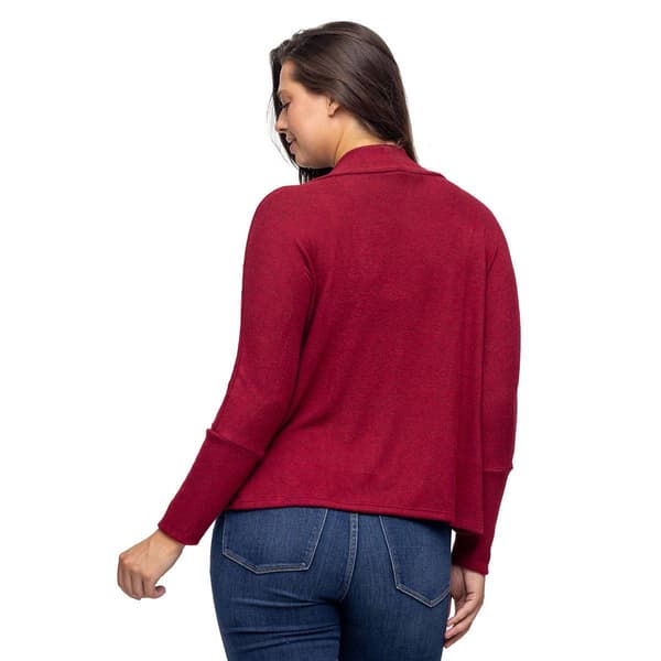 Womens 24/7 Comfort Apparel Curved Hem Open Front Bolero Shrug