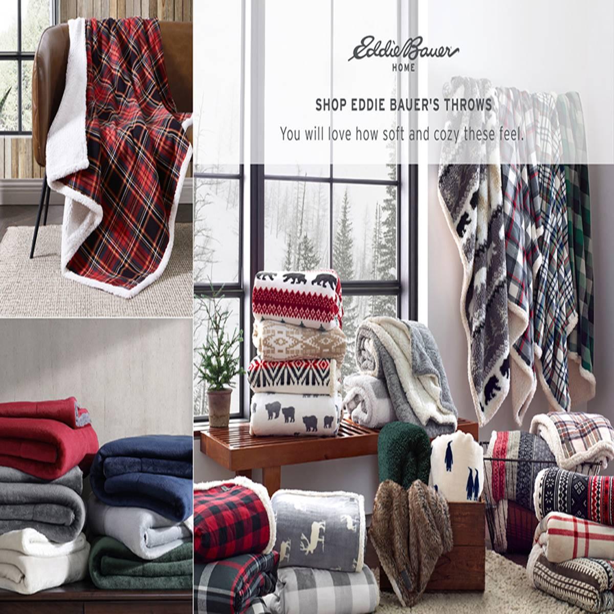 Eddie Bauer Edgewood Plaid Cotton Throw
