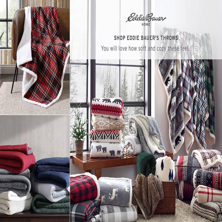 Eddie Bauer Edgewood Plaid Cotton Throw