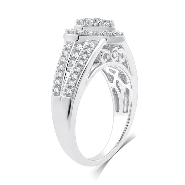 Nova Star&#174; 1ctw. Lab Grown Diamond Heart Cluster Bridal Ring