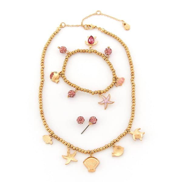 Kids Lil Ashley Under the Sea Charm Necklace/Bracelet/Studs Set - image 