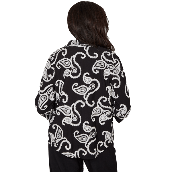 Petite Alfred Dunner Crowd Pleaser Paisley Two in One Blouse