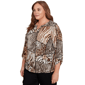 Plus Size Alfred Dunner Classics Animal Color Block Blouse - image 3