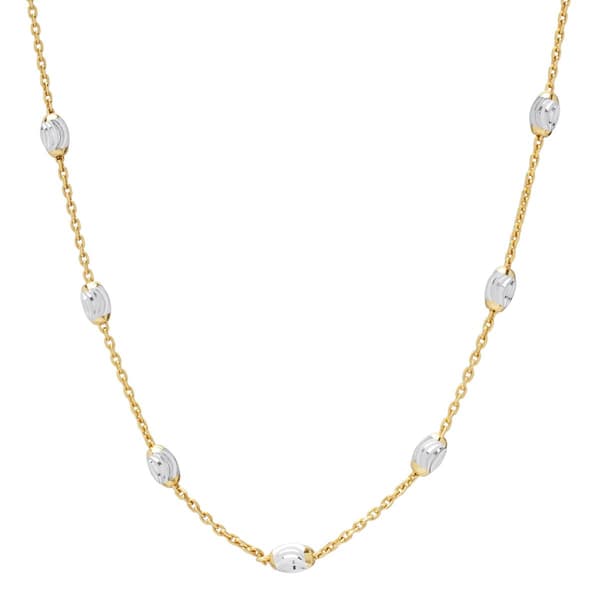 Sterling Silver Station with Moon Chain Necklace - image 