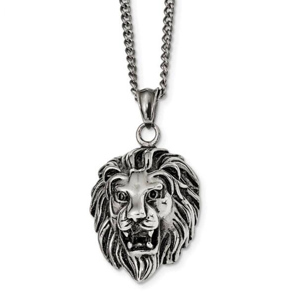 Mens Gentlemen's Classics&#40;tm&#41; Antiqued Lion Head Necklace - image 