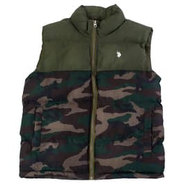 Mens U.S. Polo Assn.&#40;R&#41; Color Block Puffer Vest - Olive/Camo