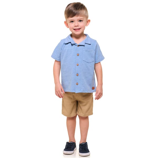 Toddler Boy 7 For All Mankind® Marled Top & Solid Shorts Set