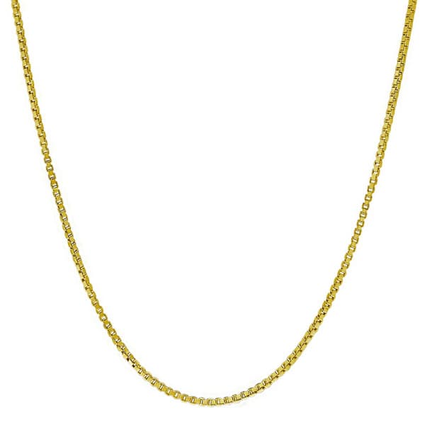 14kt. Gold over Sterling Silver Diamond Cut Box Chain Necklace - image 