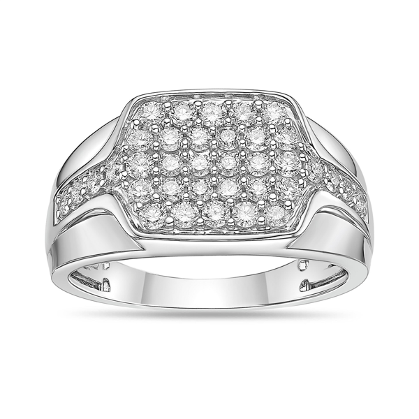 Mens Lynx Sterling Silver 1ctw. Lab-Grown Diamond Ring - image 