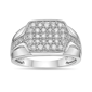 Mens Lynx Sterling Silver 1ctw. Lab-Grown Diamond Ring - image 1