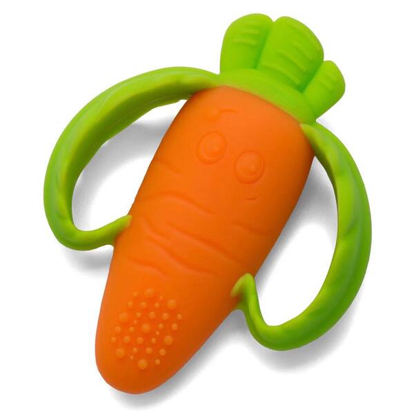 Infantino&#40;R&#41; Lil Nibbles Textured Silicone Carrot Teether - image 