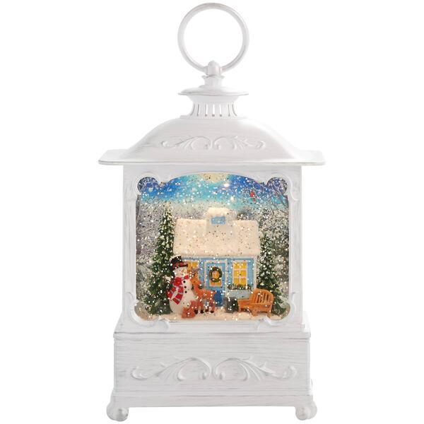 Glitter Garden Snowman Lantern w/ Timer - image 