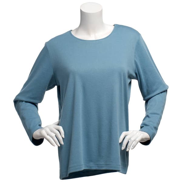 Womens Hasting & Smith Solid Long Sleeve Crew Neck Tee