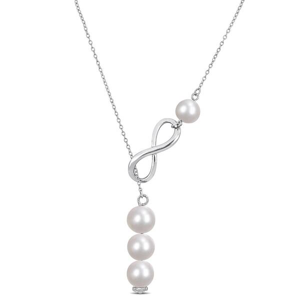 Gemstone Classics&#40;tm&#41; Sterling Silver Pearl Necklace - image 