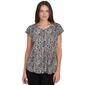 Plus Size Emaline Key Items Cap Sleeve Round Neck Paisley Blouse - image 1