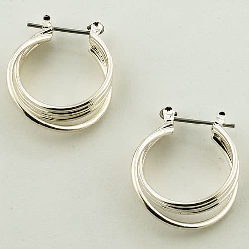 Freedom Nickel Free Silver Multi Hoop Earrings - image 