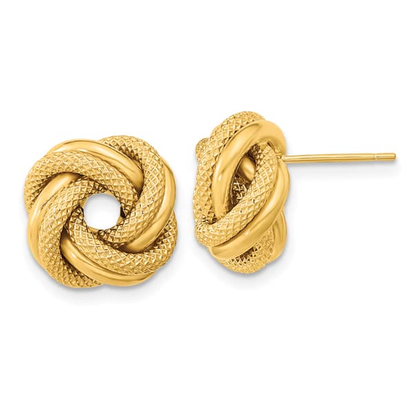 Gold Classics(tm) 13.5mm Gold Knot Stud Earrings - image 