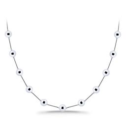 Designs by FMC Sterling Silver 8mm Polish Bead Stations Necklace