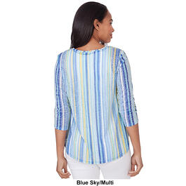 Womens Ruby Rd. Must Haves II Knit Candy Stripe Tee