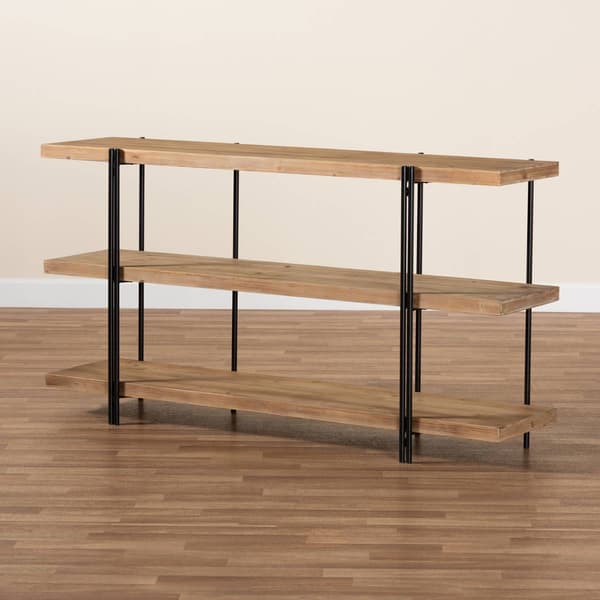 Baxton Studio Tarah Industrial Brown/Black Metal Console Table