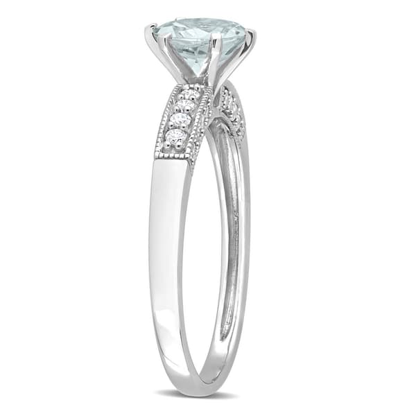 Gemstone Classics™ 10kt. Gold Diamond & Aquamarine Ring