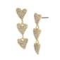 Steve Madden Pave Heart Linear Earrings - image 1