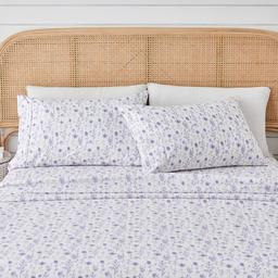 FreshFolds Delia Premium Lavender Floral Microfiber Sheet Set