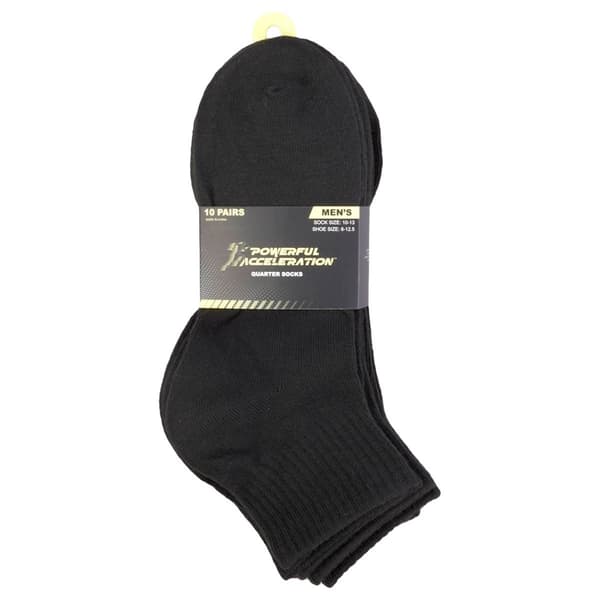 Mens Accelerate Accessories 10pk. Quarter Socks - image 