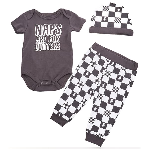 Baby Boy (NB-9M) bon bebe(R) Wild Child 3pc.Naps Pants Set with Hat - image 