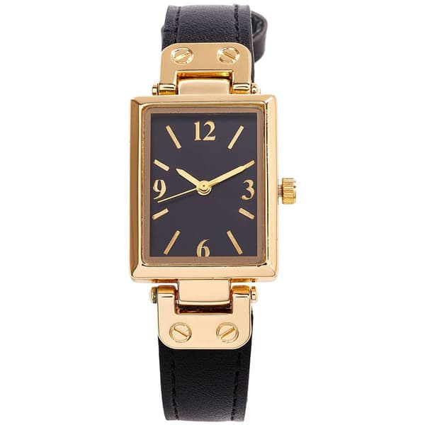 Womens Gold-Tone Silver Sunray Dial Watch - 15014G-07-G02 - image 
