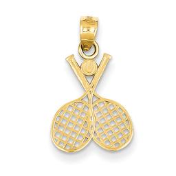 Gold Classics(tm) 14kt. Double Tennis Racquet Pendant