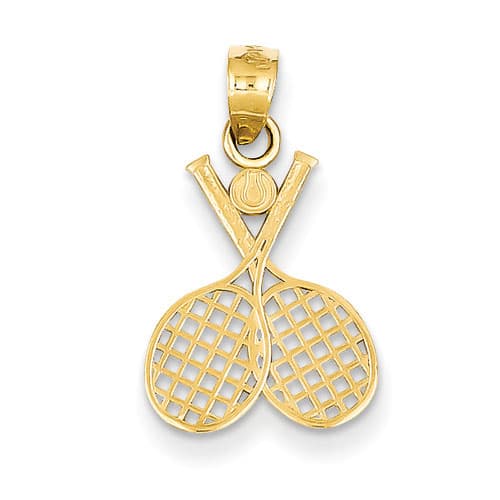 Gold Classics&#40;tm&#41; 14kt. Double Tennis Racquet Pendant - image 