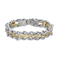 Mens Lynx Stwo-tone Stainless Steel Railroad Bracelet - image 1
