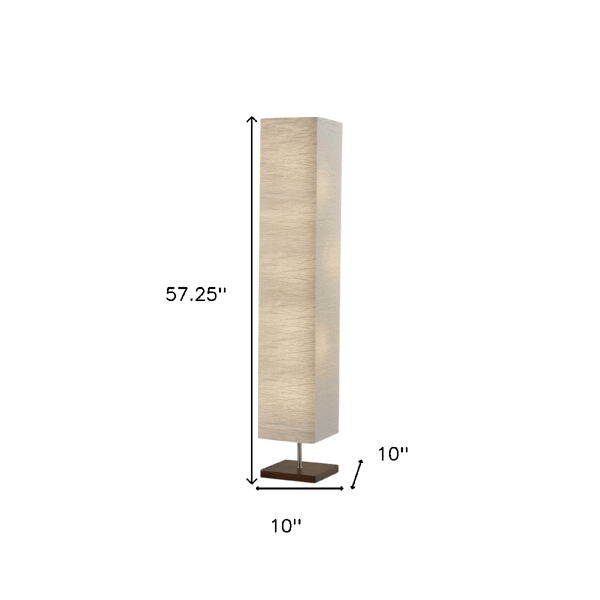 HomeRoots 57in. Brown & White Two Light Column Floor Lamp