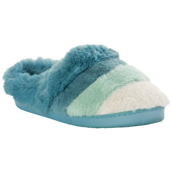 Womens Cuddl Duds&#40;R&#41; Color Block Faux Fur Clog Slippers - image 