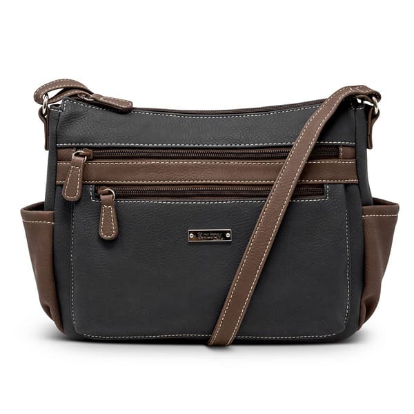 Koltov Naomi Large Two-Tone Crossbody - Black/Cognac - image 