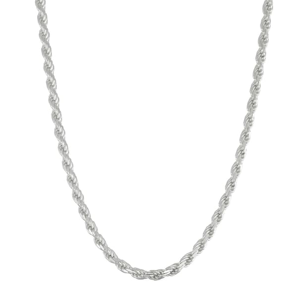 Sterling Silver Classic Rope Chain Necklace - image 