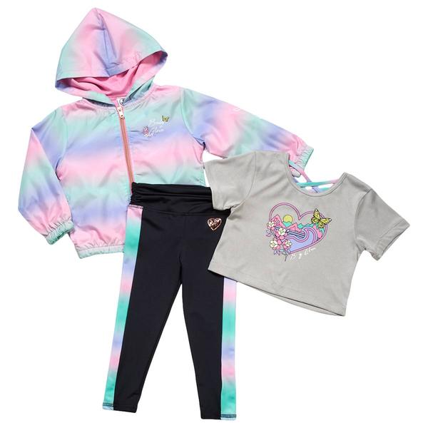Toddler Girl Body Glove 3pc. Heart Tee, Windbreaker, Leggings Set - image 