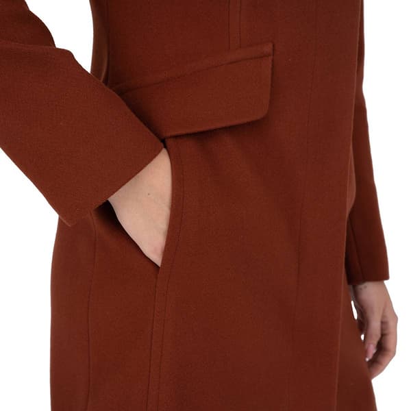 Womens Nine West Faux Wool Zip Front Coat