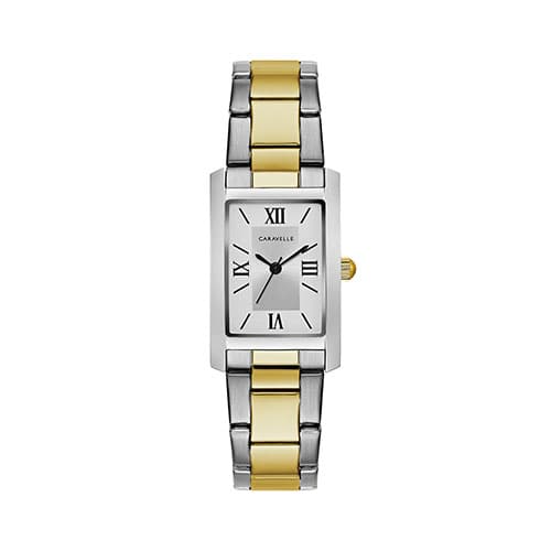 Womens Caravelle Classic Rectangular Two-Tone Watch - 45L167 - image 