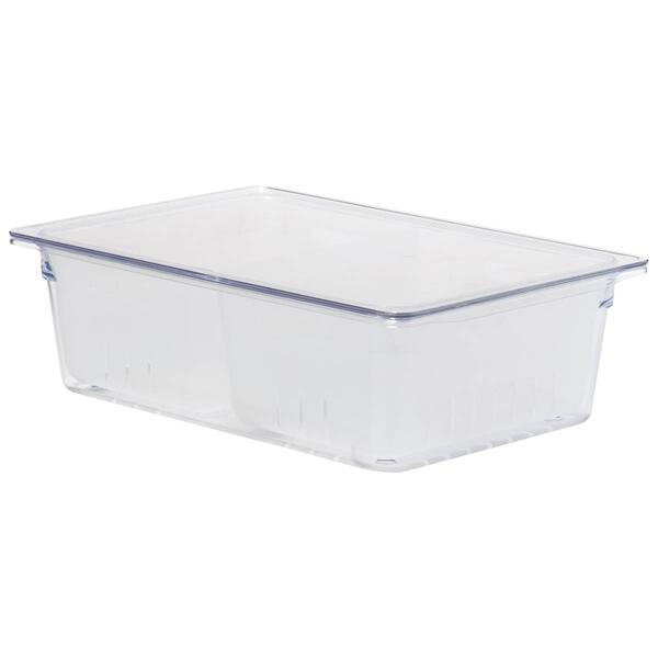 Gourmet Kitchen White Frost 2pc. Produce Fridge Bin w/ Lid - image 