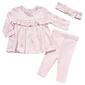 Baby Girl &#40;3-12M&#41; Little Me 3pc. Foil Heart Tunic Set - image 1