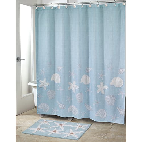 Avanti Sequin Shells Shower Curtain