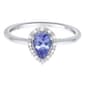 Gemstone Classics&#8482; Pear Tanzanite Lab Grown Diamond Accent Ring - image 2