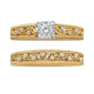 Haus of Brilliance 1/5ctw. Diamond Art Deco Engagement Ring Set - image 2