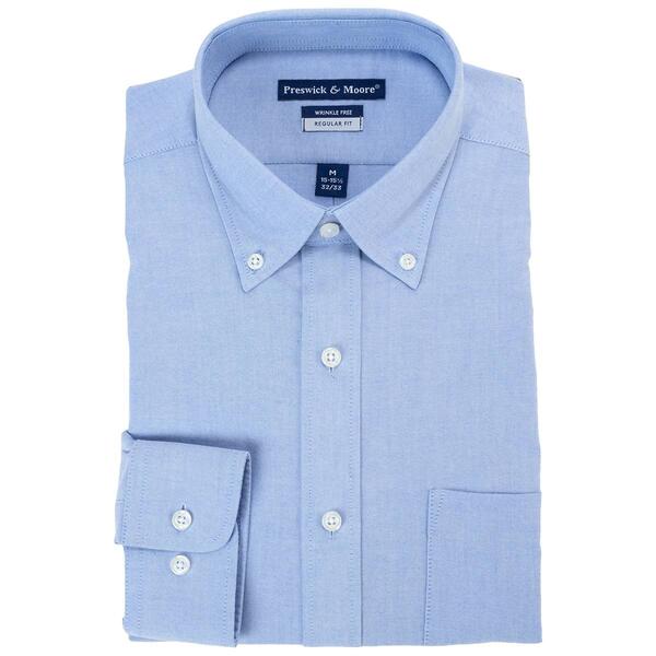 Mens Preswick & Moore Regular Fit Oxford Dress Shirt - Light Blue - image 