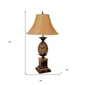 HomeRoots 32in. Gold Pineapple Table Lamp with Empire Shade - image 3