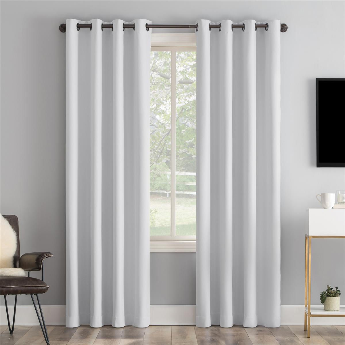 Sun Zero Tresello 100% Blackout  Grommet Curtain Panel